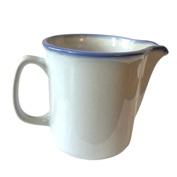 Tulowice Pale Blue Gray Vintage Stoneware Pitcher, Poland, Creamer, Serveware - Picture 4 of 10